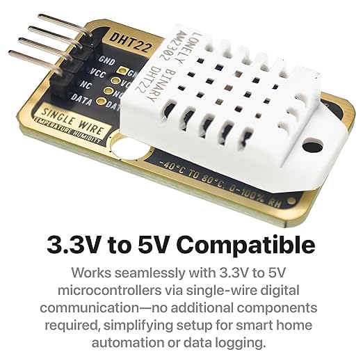 Lonely Binary 6pcs DHT22 DHT11 Gold Edition Digital Temperature Humidity Sensor Set AM2302 Weather Station Monitor for Arduino ESP32 S3 Raspberry Pi Project
