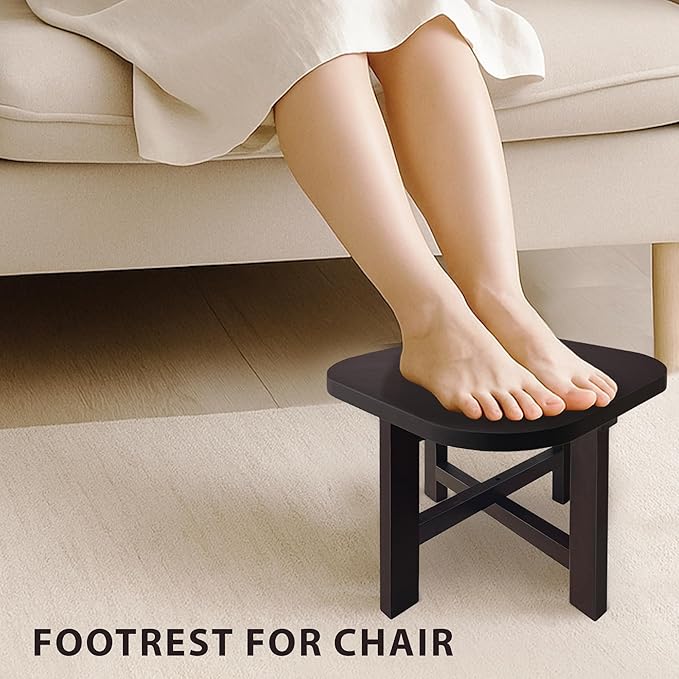 9.8 in Wooden Stool for Shower, Folding Square Footstools, Leg Shaving and Foot Rest, Folding Bamboo Shower Seat, Fully Assembled (S)