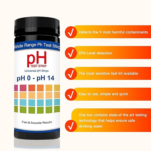 200pcs pH Test Strips, Universal pH 0-14, Testing pH for Urine Saliva Drinking Water Labs Aquariums Gyms Pools… (200)