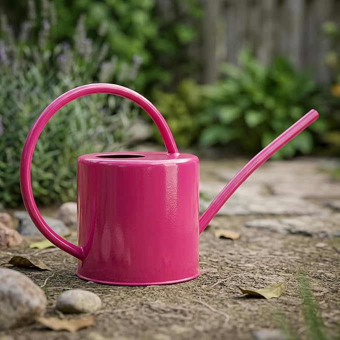 51 Ounce/1.5L Watering Can for Indoor and Outdoor Plants - Long Spout Water Can for Garden, Flower, House Plants, Decorative Watering Can(Rose)