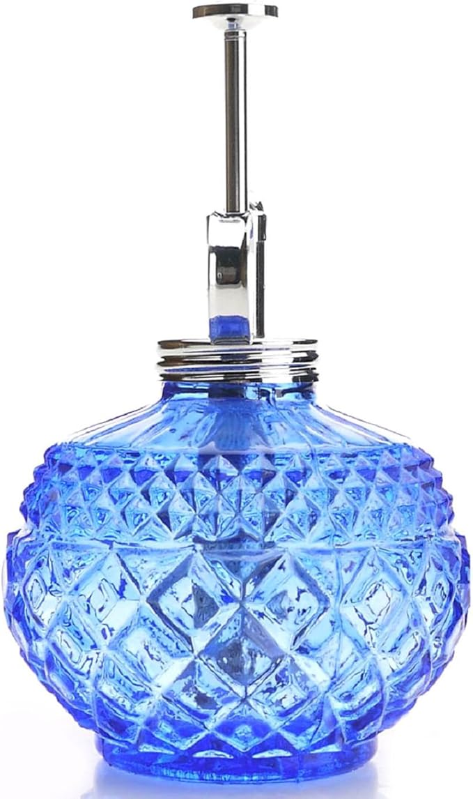 Plant Mister- Blue Glass Bottle & Brass Sprayer (Chrome)