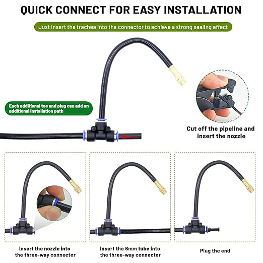 Thiswing 360° Adjustable Drip Irrigation System - 50 FT Garden Watering System with 16 Nozzles & Water Timer, Raised Bed Sprinkler System, Garden Mister for Yard, Lawn, Plants, 5/16" Tubing