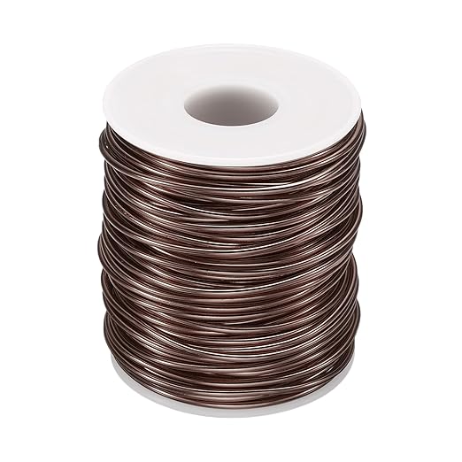 HARFINGTON Bonsai Wire Anodized Aluminum Training Wire Roll 2mm/12 Gauge 98ft Length Bendable Bonsai Tree Wire for Garden, Horticulture, Landscape, Planting, Brown