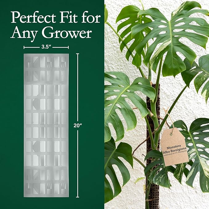 THICCLY V3 GrowPole Large 10 Pcs - Front Opening Plastic Moss Poles for Climbing Plants, D-Shaped Moss Pole for Monstera Plant Support Plant Climbing Pole, Plastic Plant Pole Support for Philodendron