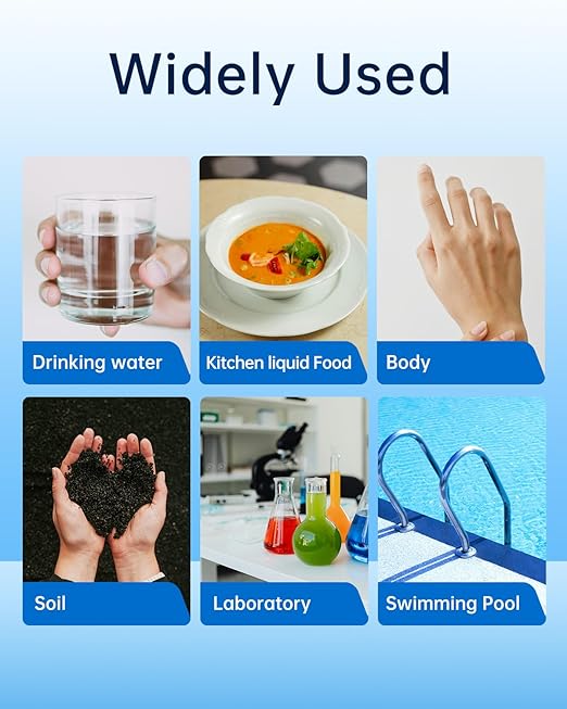 LOHAND pH Test Strips, 100 Strips, Fast&Convenient, 0-14 Universal pH Paper for Drinking Water/Liquid Testing/Urine/Pool/Soil Liquid/Brewing/Laboratory