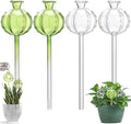 Joyeee Plant Watering Globes Stakes, 4pcs Self Watering Colorful Glass Plant Watering Devices Automatic Watering Bulbs Vacation Plant Waterer for Outdoor Indoor Garden Plants