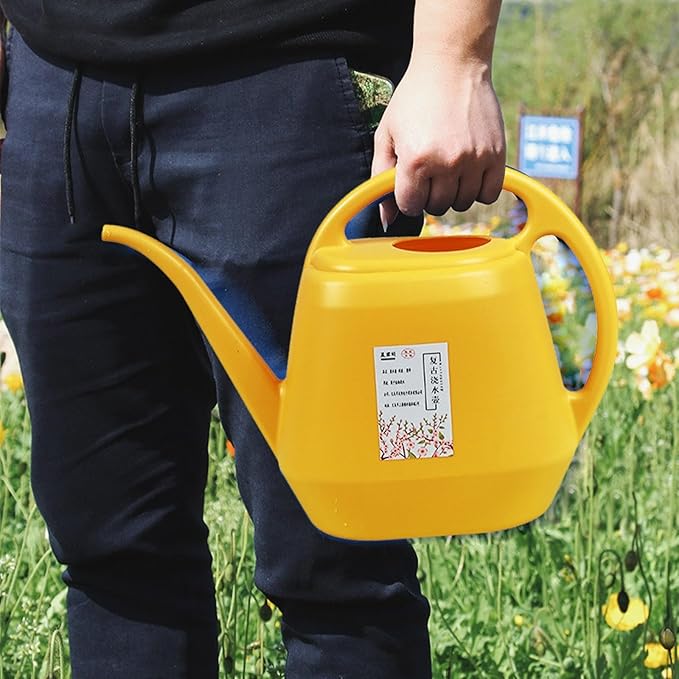 1 Gallon Long Spout Plastic Watering Can with Handle Lightweight Large Watering Can for Garden Flower House Office Indoor Plants Succulent Bonsai