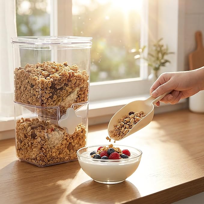 Nesting Kitchen Scoops for Ice Cubes Set of 4, Multi-Purpose Food Scoops for Dry Goods, Flour & Coffee Beans, Plastic Measure Scoops for Pet Food Durable & BPA-Free, Stackable for Easy Storage