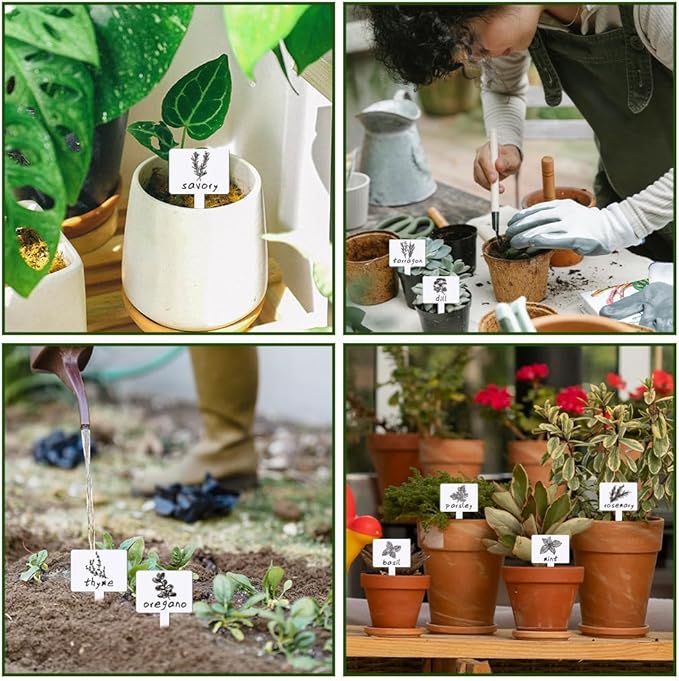arricraft 15 Pcs Funny Acrylic Plant Labels, 15 Styles Colorful Signs with Printed Words Tags for Indoor Outdoor Greenhouse Potted Seed Herbs Patio Supplies