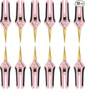 12 Packs Pruning Shears with Curved Blades, Garden Trimming Scissors, Gardening Hand Pruning Snips Titanium Coated Precision Bonsai Pruning Shears, Efficient Flower Cutters (Pink)