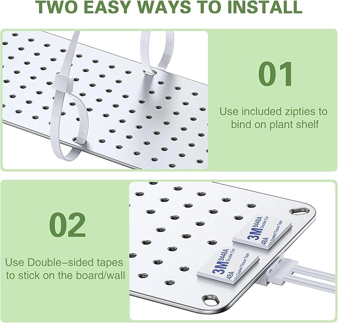 24W Ultra-Thin Panel Full Spectrum Grow Lights, 384 LEDs Plant Grow Light for Indoor Plants with Daisy Chain Function, Grow Lights for Seed Starting with 4/8/12/16/20H Auto On/Off Timer (2pcs)