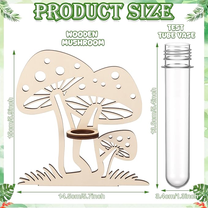 Set of 6 Mushroom Propagation Stations, Hanging Propagation Station and Wall Planters for Indoor Plants Wooden Hanging Planter, Boho Wall Decor Cute Indoor Small Plant Holder Gifts for Women