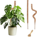 Moss Pole 2 Pack 32 Inch Monstera Plant Support Bendable Moss Pole for Monstera Plants Indoor Handmade Coco Coir Pole Plant Sticks Support Stakes for Potted Plants Philodendron to Grow Upwards