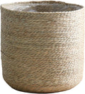 Seagrass Planter Basket Set with Plastic Lining Woven Indoor Outdoor Plant Pot Covers Natural Storage Containers for Flowers & Plants(11.81''X11.81'')