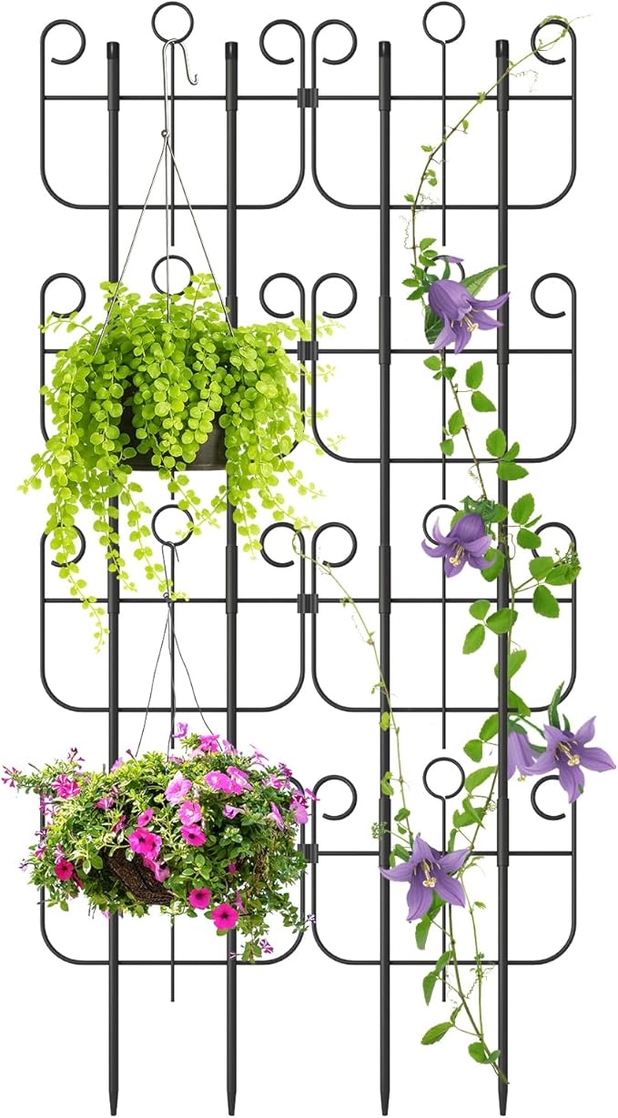 8 Pack Trellis for Climbing Plants Indoor, Expandable Heavy-Duty Metal Trellis for Potted Plants Outdoor, Flowers Vine Ivy, Sturdy Houseplant Pothos Plant Climber Support