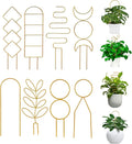 8 Packs Gold Metal Wire Trellis for Potted Plants, Climbing Plants, Indoor Houseplant Lover, Hoya, Pothos, Flower, Monstera