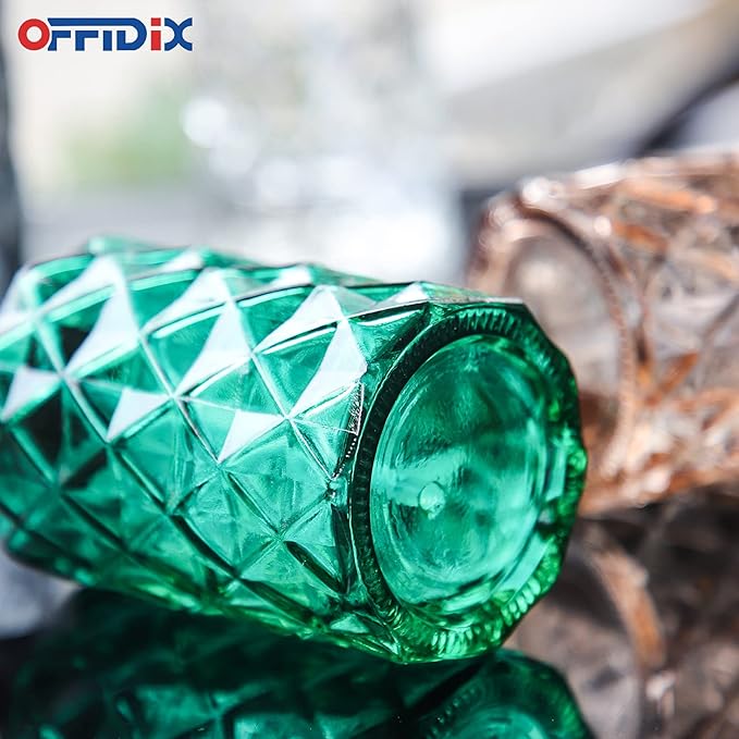 OFFIDIX Fine Mist Plant Mister Glass Spray Bottles with Adjustable Nozzle for Gardening and Cleaning Work (Green),2 Pack Plant Mister Sprayers Watering Nozzles Replacement