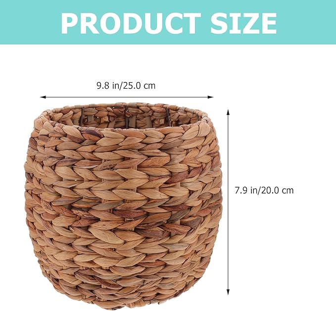 Healeved Seagrass Plant Basket Indoor Planter Basket Sundries Storage Woven Seagrass Wicker Planter Flower Pot 7.9in
