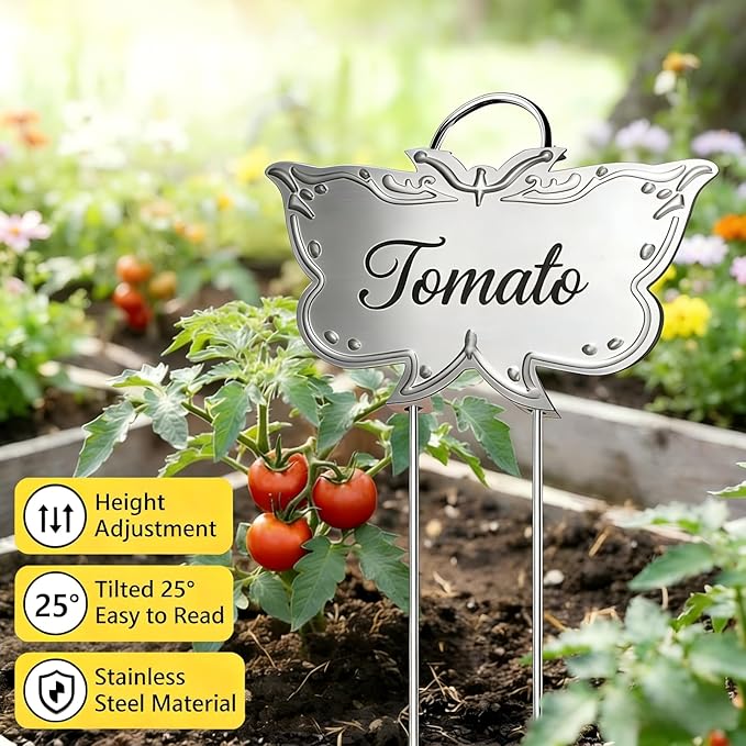 Metal Plant Labels 11in Tall 30 Pack Silver Outdoor Waterproof Garden Label Large Garden Seed Stake Tags for Flowers Fruits and Vegetables