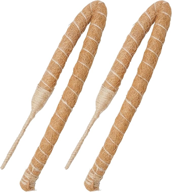 SYOWADA 2Pcs Adjustable Moss Poles for Indoor Plants Upgrade and Reinforcement Bendable 28" Poles Growth Support for Monstera Deliciosa & Tropical Climbers and Most Large Potted Plant