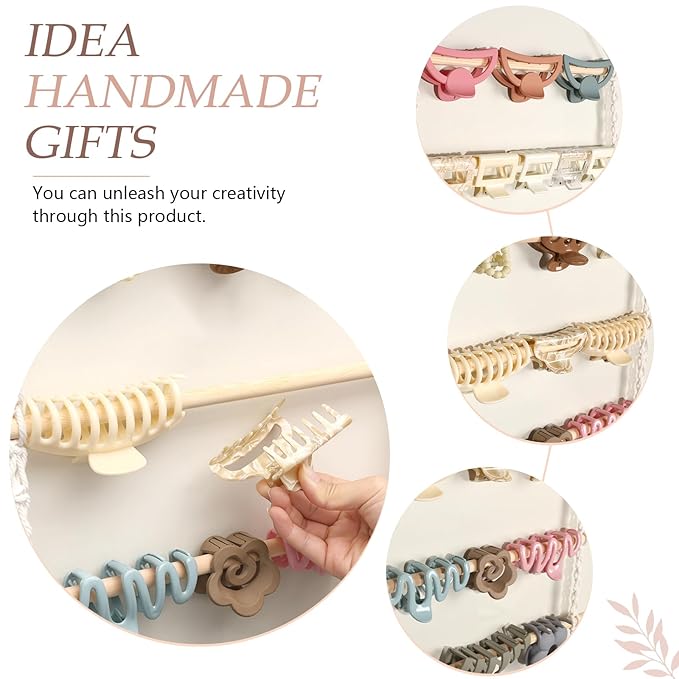 SNOWSTAR Macrame Hair Claw Clip Organizer,Hanging Hair Clip Holder and Storage for Women Girls,Claw Clip Hanger Home Decor for Wall,Door,Closet