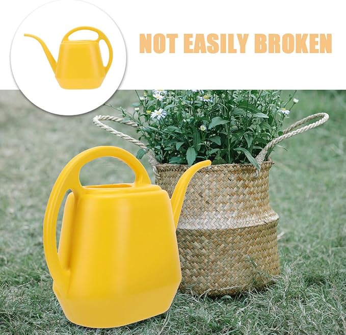 FRCOLOR Long Spout Watering Can 2l Yellow Gardening Flower Watering Pot Succulents Indoor Outdoor Plants Sprinkler Kettle