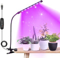 iPower LED Grow Light Strips Full Spectrum for Indoor Plants with Auto ON/Off 3/9/12H Timer, 10 Dimmable Levels Per Tube, Sunlike Grow Lamp for Hydroponics Succulent, Red&Blue, 1 Tubes