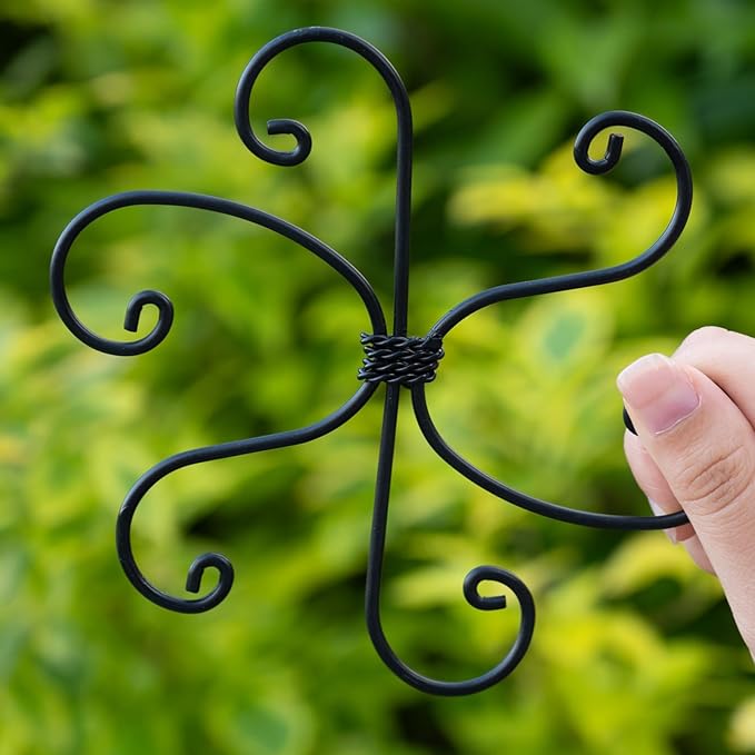 Yohsnor Black Monstera Plant Support 5.5IN 5PCS Premium Stem Support System for Indoor Plants, Durable Stabilizer for Monstera and Climbing Plants, Easy Installation Leaf Holder, Fishbone Cactus Stake
