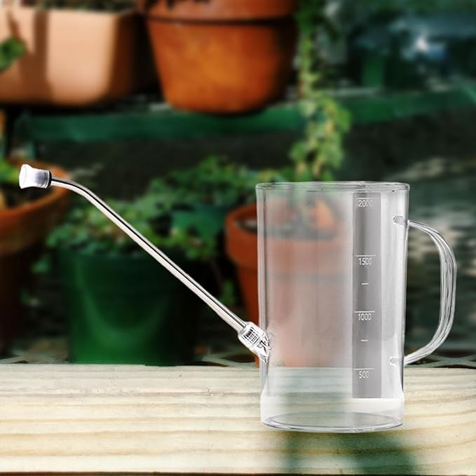 Sleek 2L Indoor Watering Can for Plants, Clear