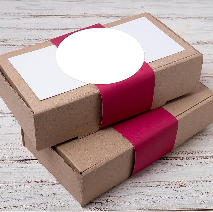 White Circle Thermal Labels Vinyl 3 Inch Self-Adhesive Round Stickers Roll Waterproof Printer Decals Name Tag for QR Code DIY Office Address 500 PCS