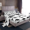 Feelyou Boys Queen Size Kids Dinosaur Sheets - Soft and Cozy Jungle Animal Pattern Bedding for Children Girls Toddler Bedroom - White Black Wild Dino Bed Set