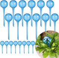 VZZNN 20 Pack Hard Plastic Plant Watering Globes (Blue) - Transparent Self Watering Globes for Indoor & Outdoor Potted Plants, Vacation Plant Care, Water Conservation Device