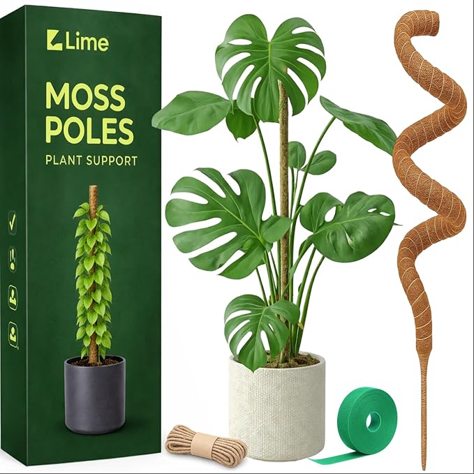 Craft911 Moss Pole Monstera Plant Support – 48” Bendable Moss Pole Monstera Plant Support, Plant Stakes for Indoor Plants, Tall Plant Sticks Support for Climbing Plants