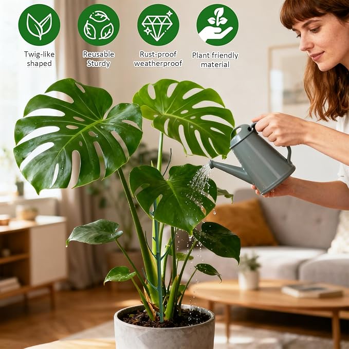 10pack Adjustable Plant Support Pole Stackable Indoor/Outdoor Support Pole with Clamps, Suitable for Supporting Monstera and Climbing Plants, Garden Accessories, Perfect Replacement for Plant Stakes