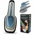 Ice Cube Scoop Plastic Set of 5, Plastic Measuring Scoops for Dry Goods, Ice Cubes & Coffee Beans, Measure Scoops for Canisters, Plastic Scoops for Dog Food BPA-Free, Stackable for Easy Storage