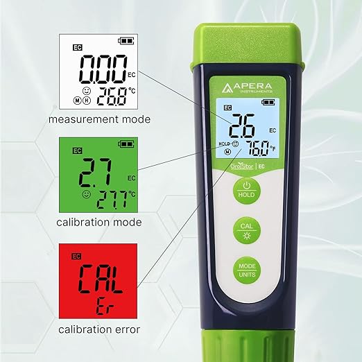 Apera Instruments AI103G GroStar Series GS3 EC/500ppm/700ppm Pen Tester Kit with Replaceable Titanium EC Probe for Hydroponics Water Quality Testing, Gen II