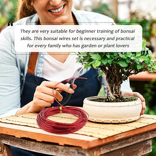 Bonsai Wire for Bonzai Trees,1.5mm x 10m/roll Aluminum Bonsai-Training Wires with Hand Plier Cutter,Adjustable Easy to Bend Anodized-Wires for Bonsai-Tree Training DIY Tools(5roll)