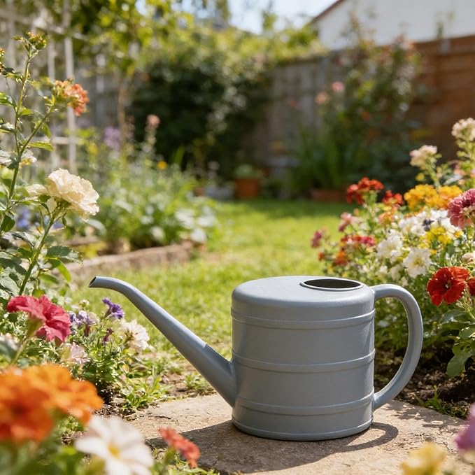 MYCENSE Watering Can Ergonomic Handle Easy to Use 2L Long Spout Water Can Watering Bucket for Flowers Kids Adults Yard Indoor Plants, Gray
