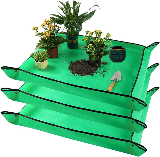 Onlysuki 3PCS 39.5" x 31.5" Large Potting Mat for Indoor Plants Transplanting and Dirt Control Garden Gifts for Women Men