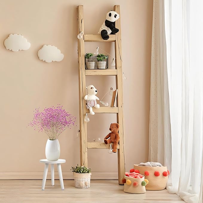 Cabilock Indoor Plant Stand, Wood Plant Table Stand, Boho Sturdy and Stable Flower Pot Holder, Single Bonsai Stool Holder Tall, Corner Modern Decor (White)