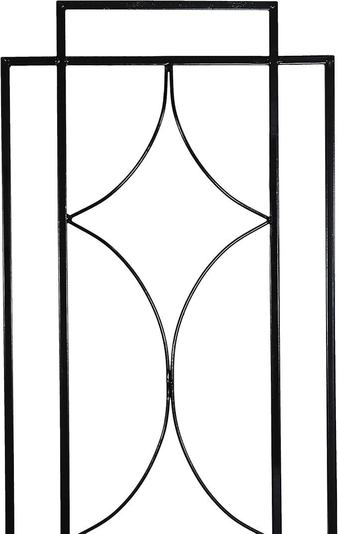 Sunnydaze 2-Piece Chic Diamonds Garden Trellis for Climbing Plants - Outdoor Decorative Metal Flower Trellis - 60-Inch Tall - Black
