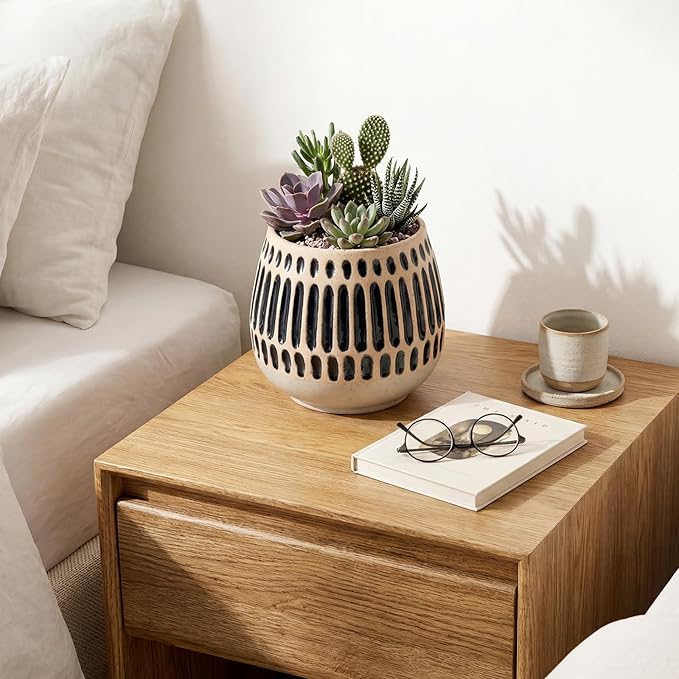 Ceramic Planter 4 Inch Plant Pots Indoor Outdoor Succulent Plant Pot Flower Pots Mid-Century Planter Ceramic Pot