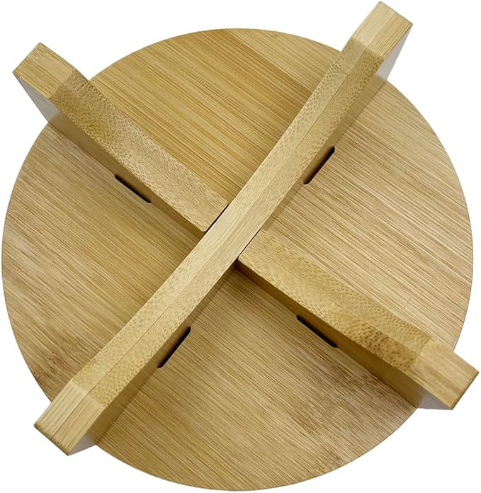 Short Round Wooden Plant Stand Indoor Desktop Flower Pedestal Stand Wood Decor Risers for Small Plants Display(6 Inch)