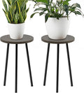 Plant Stand Indoor 2 Pack: Corner Wood 20 Inch Plant Stand Mid Century Modern Decor - Small Round Plant Table for Indoor Plants - Outdoor Plant Holder for Patio Living Room Bathroom Office (Grey Wood)