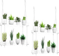 2-Pack Hanging Clear Plant Shelves for Windows, Acrylic Window Wall Plant Stand Shelf for Kitchen Indoor Gardens, Flower, Herb, Seedling Organization, and Pots Display, 16 Inch per Tier