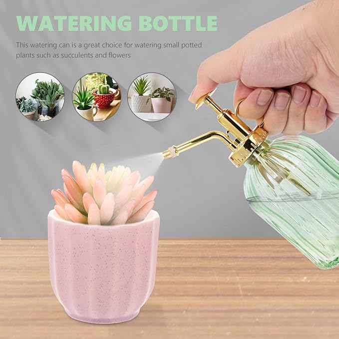 Yardwe Retro Glass Plant Mister 12Oz Spray Bottle Vintage Indoor Outdoor Watering can for Succulent Bonsai Plants Garden Use