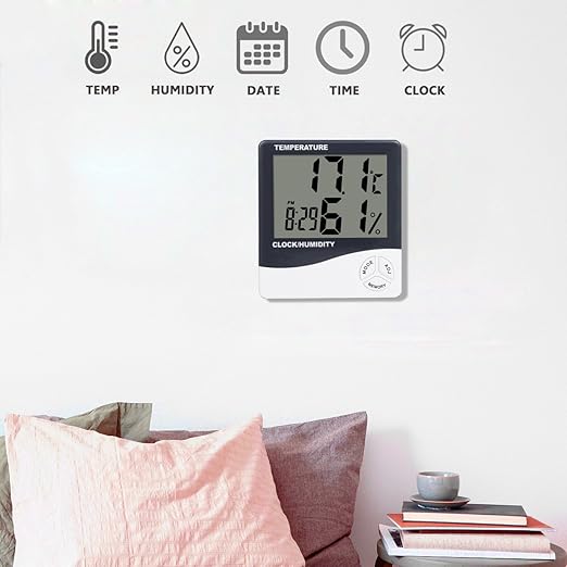 Mengshen Indoor Thermometer Hygrometer, Temperature Humidity Gauge with Clear Accurate Reading, °C/°F Switch for Home Office Car Greenhouse