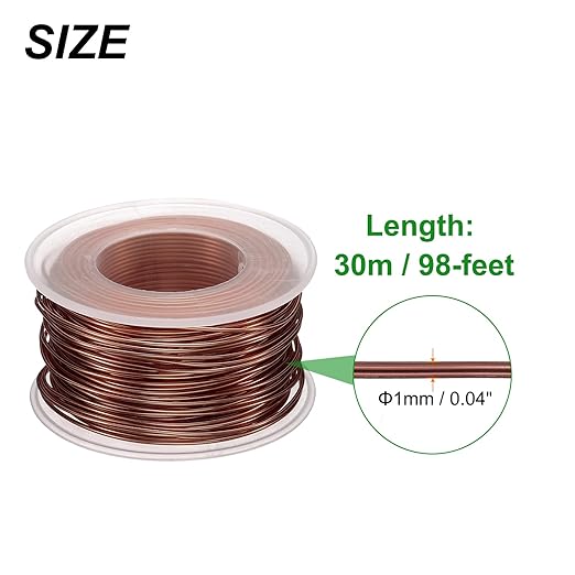 HARFINGTON Bonsai Wire Anodized Aluminum Training Wire Roll 1mm/18 Gauge 98ft Length Bendable Bonsai Tree Wire for Garden, Horticulture, Landscape, Planting, Copper