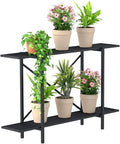 Zhongma 2 Tier Window Height Metal Sturdy Heavy Plant Stand, Narrow Plant Stand Indoor and Outdoor, L45.67 x W10.3 x H27.5 inch, 440 LBS Capacity & Heavy Duty Construction. …