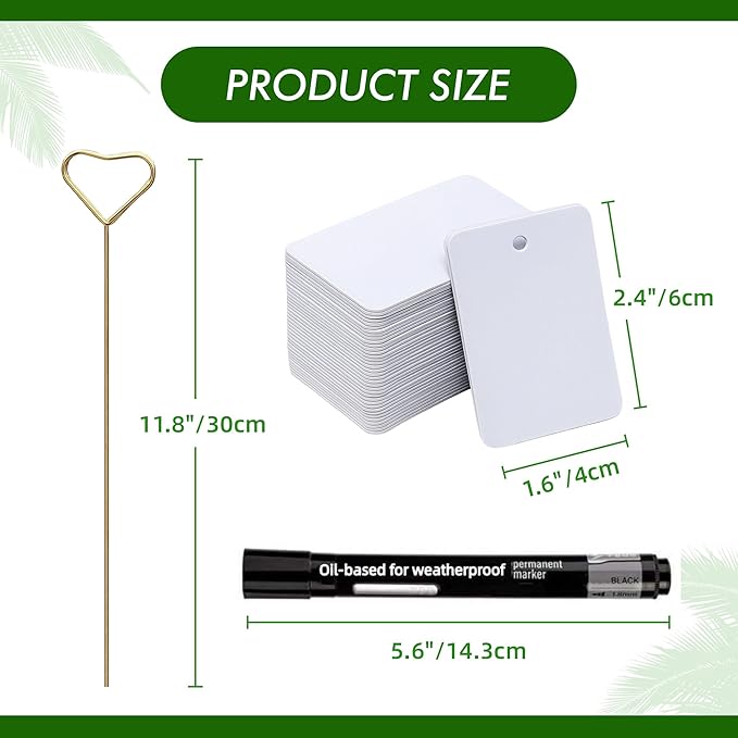 Garden Markers for Plants Outdoor - 20 Pcs 12" Metal Plant Tag Holders for Multiple-use with 40 Pcs Reusable Waterproof Labels & Marker Kit